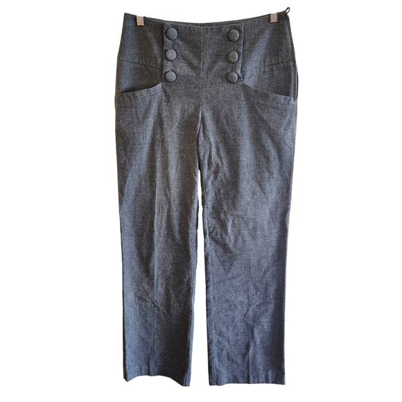 Size 8 – H&M Gray High-Waisted Sailor Wide-Leg Slacks - Picture 1 of 4